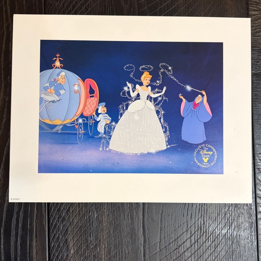 Disney Store Exclusive Commemorative Lithograph Disney 1995 Cinderella Godmother